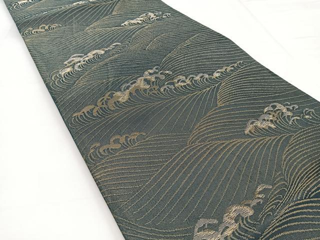 平和屋着物＊夏物 六通柄袋帯 立波文 金銀糸 正絹 逸品 BAAW2958yc