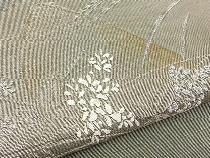 平和屋着物＊夏物 太鼓柄袋帯 唐織 秋草文 金銀糸 正絹 逸品 BAAW2961yc