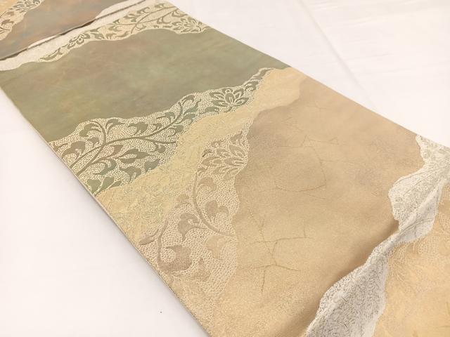 平和屋着物◎六通柄袋帯　道長更紗花文　金銀糸　引箔　正絹　逸品　BAAW2962yc