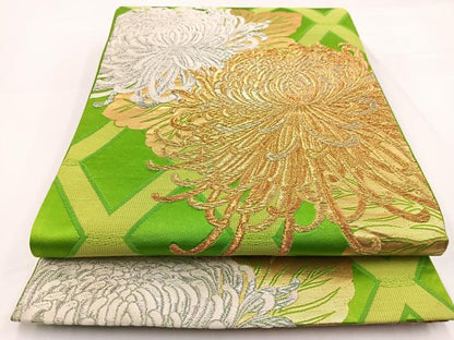 平和屋着物◎六通柄袋帯　唐織　乱菊　金銀糸　正絹　逸品　BAAW2968yc