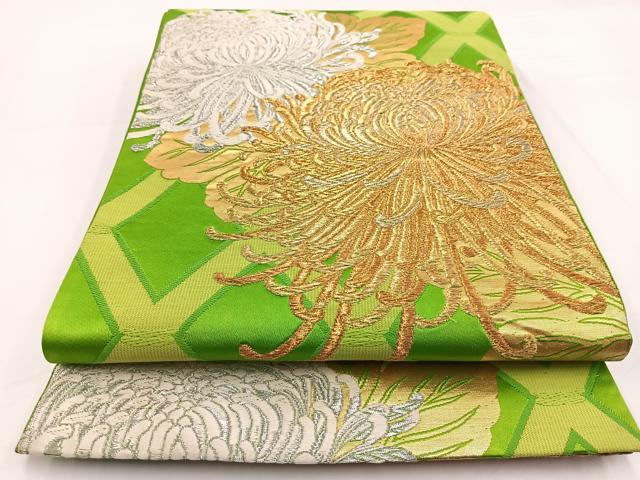 平和屋着物◎六通柄袋帯　唐織　乱菊　金銀糸　正絹　逸品　BAAW2968yc