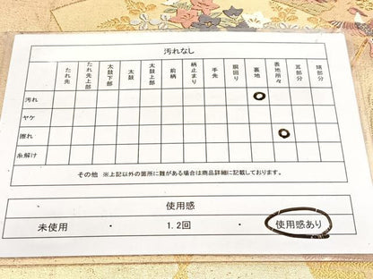 平和屋着物◎六通柄袋帯　唐織　鳳凰御所車扇花文　金糸　正絹　逸品　BAAW2971yc