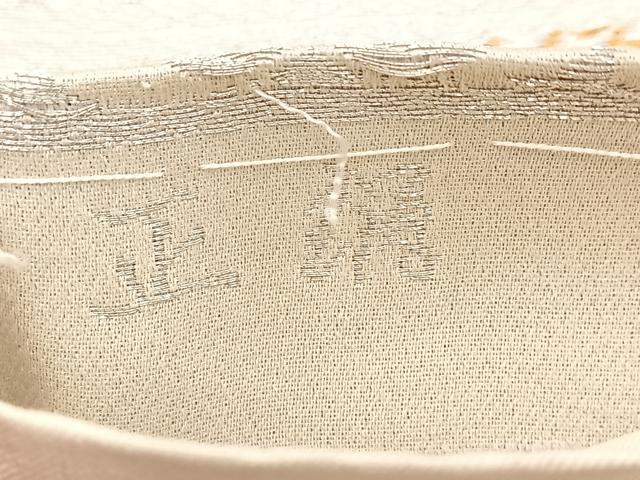 平和屋着物◎六通柄袋帯　唐織　地紙花蝶文　金銀糸　正絹　逸品　BAAW2989yc