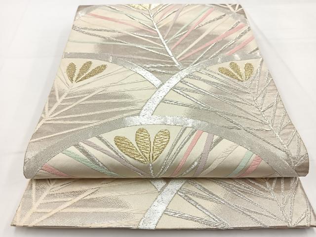 平和屋着物◎六通柄袋帯　唐織　松青海波　金銀糸　鈴乃屋扱い　正絹　逸品　BAAW2995yc