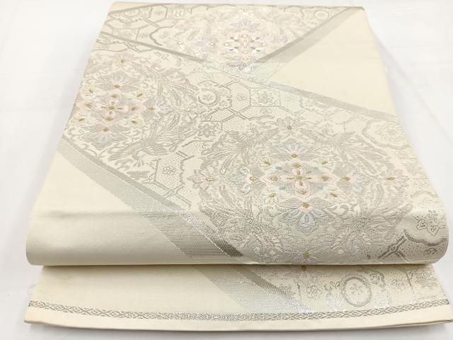 平和屋着物◎六通柄袋帯　唐織　鳳凰更紗花文　金銀糸　正絹　逸品　BAAW2999yc
