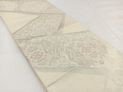 平和屋着物◎六通柄袋帯　唐織　鳳凰更紗花文　金銀糸　正絹　逸品　BAAW2999yc