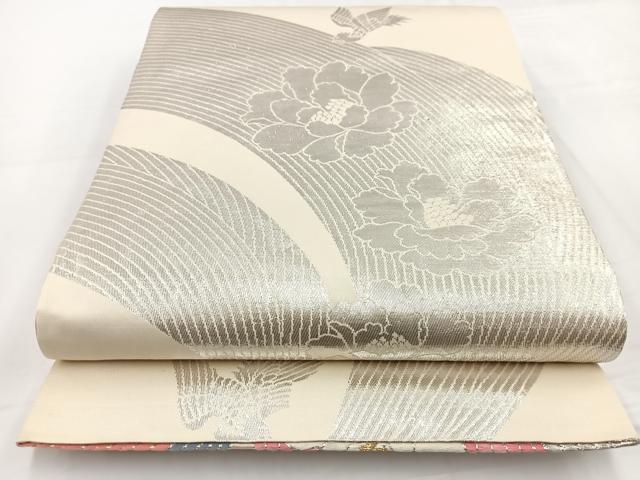 平和屋着物◎両面　六通柄袋帯　唐織　カトレア　金銀糸　正絹　逸品　BAAW3000yc