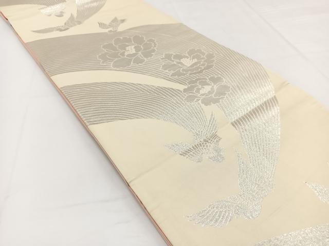 平和屋着物◎両面　六通柄袋帯　唐織　カトレア　金銀糸　正絹　逸品　BAAW3000yc