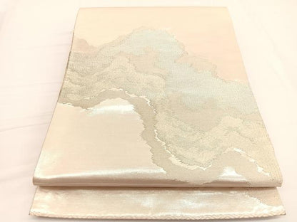 平和屋着物◎六通柄袋帯 錦彩つづれ 瑞雲 銀糸 正絹 逸品 BAAW3015hv