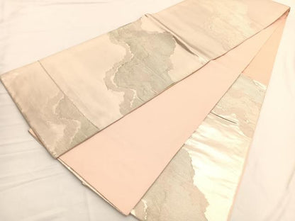 平和屋着物◎六通柄袋帯 錦彩つづれ 瑞雲 銀糸 正絹 逸品 BAAW3015hv