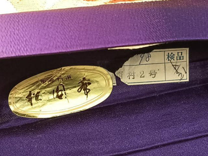平和屋着物◎西陣 六通柄袋帯 唐織 枝垂れ桜鴛鴦丸文 金銀糸 正絹 逸品 BAAW3034hv