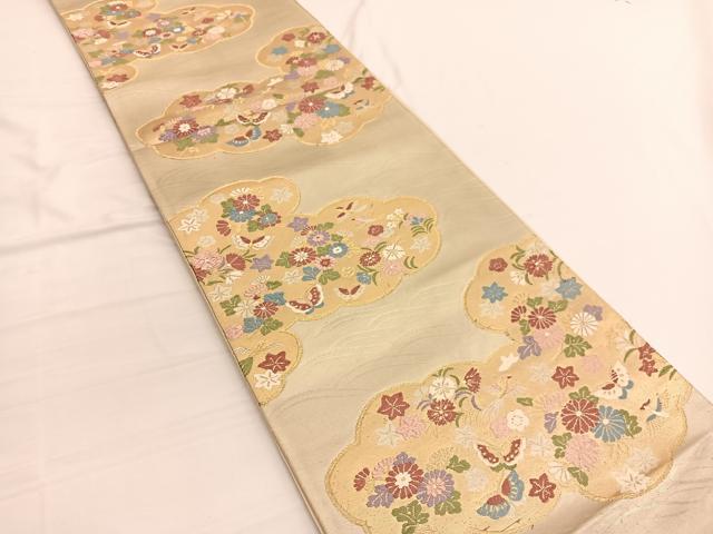 平和屋着物◎六通柄袋帯 唐織 鳳凰雲取り花蝶文 金銀糸 引箔 正絹 逸品 BAAW3055hv
