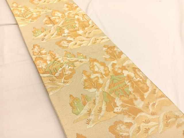 平和屋着物◎六通柄袋帯 御所解文 金糸 正絹 逸品 BAAW3059hv