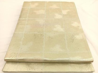 平和屋着物◎六通柄袋帯　破れ色紙文様　金糸　正絹　逸品　BAAW3095hv