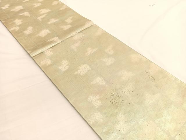 平和屋着物◎六通柄袋帯　破れ色紙文様　金糸　正絹　逸品　BAAW3095hv