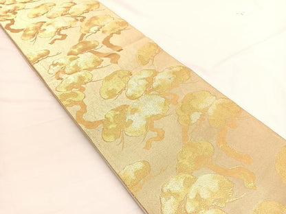 平和屋着物◎六通柄袋帯 松 金糸 正絹 逸品 BAAW3101hv