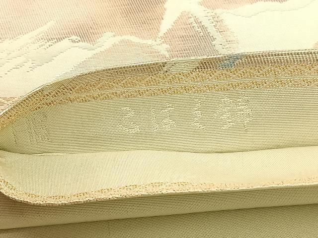 平和屋着物◎西陣　服部織物謹製　六通柄袋帯　こはく錦　破れ色紙　金銀糸　正絹　逸品　BAAW3109hv