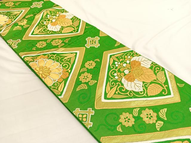 平和屋着物◎西陣　六通柄袋帯　唐織　花菱唐草文　金銀糸　正絹　逸品　BAAW3124hv