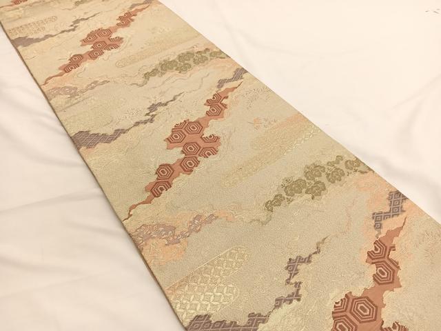 平和屋着物◎六通柄 京袋帯 道長有職桐文 金銀糸 正絹 逸品 BAAW3126hv