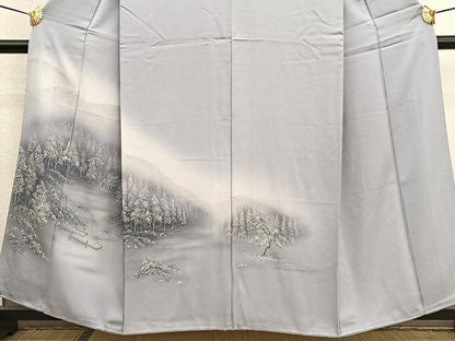 平和屋着物■訪問着　雪景色　暈し染め　正絹　逸品　BAAW3203hv