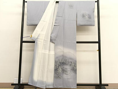 平和屋着物■訪問着　雪景色　暈し染め　正絹　逸品　BAAW3203hv