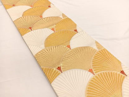 平和屋着物◎六通柄袋帯 青海波 金糸 正絹 逸品 BAAW3234hv