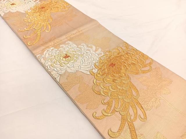 平和屋着物◎六通柄袋帯　唐織　乱菊　金銀糸　正絹　逸品　BAAW3242hv