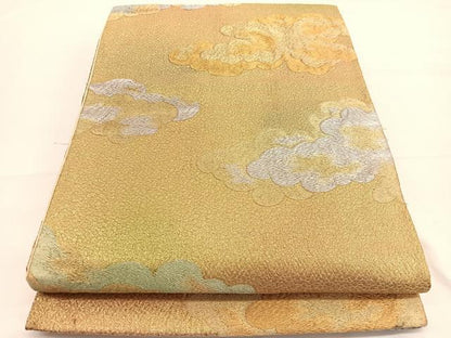 平和屋着物◎六通柄袋帯 瑞雲 金銀糸 正絹 逸品 BAAW3261hv