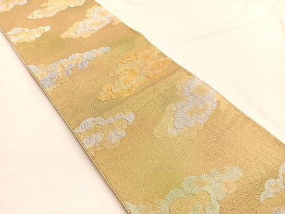 平和屋着物◎六通柄袋帯 瑞雲 金銀糸 正絹 逸品 BAAW3261hv