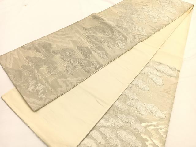 平和屋着物◎六通柄袋帯 浜松文 銀糸 正絹 逸品 BAAW327hv