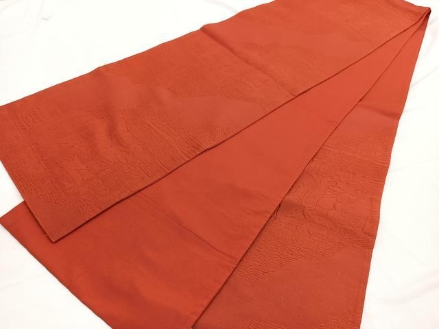 平和屋着物◎六通柄袋帯　ふくれ織　エジプト壁画文様　緋色　正絹　逸品　BAAW3283hv