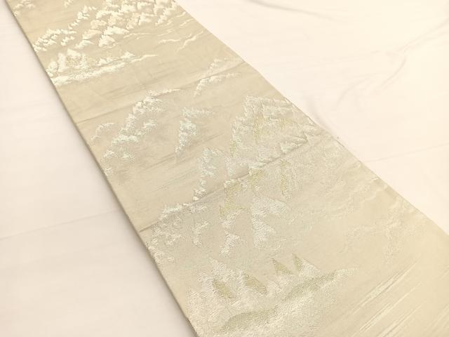平和屋着物◎西陣　六通柄袋帯　樹林文　金銀糸　正絹　逸品　BAAW3284hv