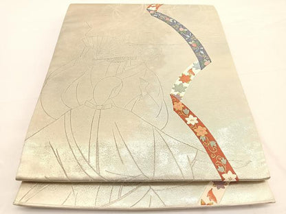 平和屋着物◎六通柄袋帯　唐織　芸水の宴　金銀糸　引箔　正絹　逸品　未使用　BAAW3288hv
