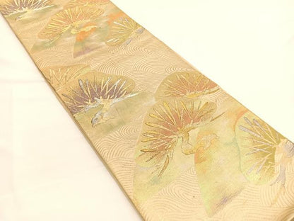 平和屋着物◎六通柄袋帯 浜松文 金銀糸 正絹 逸品 BAAW3310hv