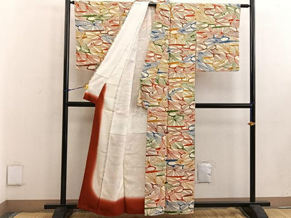 平和屋着物■上質な小紋 型染め 草葉文 正絹 逸品 BAAW3413mz