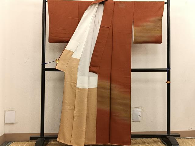 平和屋着物■訪問着 流水文 暈し染め 正絹 逸品 BAAW3421mz