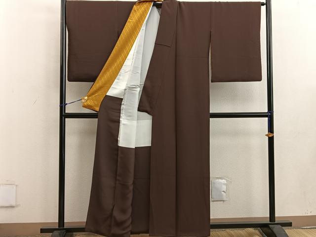 平和屋着物●上質な色無地 憲法色 正絹 逸品 BAAW3432mz