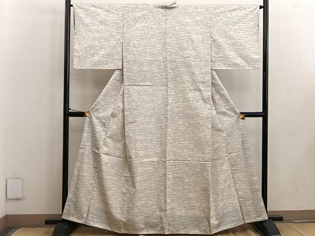 平和屋着物●上質な紬 横段文 正絹 逸品 BAAW3434mz