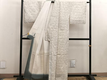 平和屋着物●上質な紬 横段文 正絹 逸品 BAAW3434mz