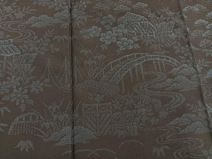 平和屋着物●訪問着 紬地 御所解花文 正絹 逸品 BAAW3438mz
