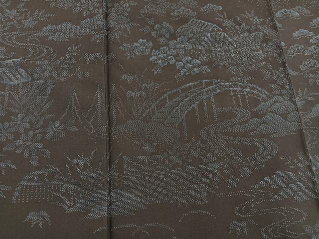 平和屋着物●訪問着 紬地 御所解花文 正絹 逸品 BAAW3438mz