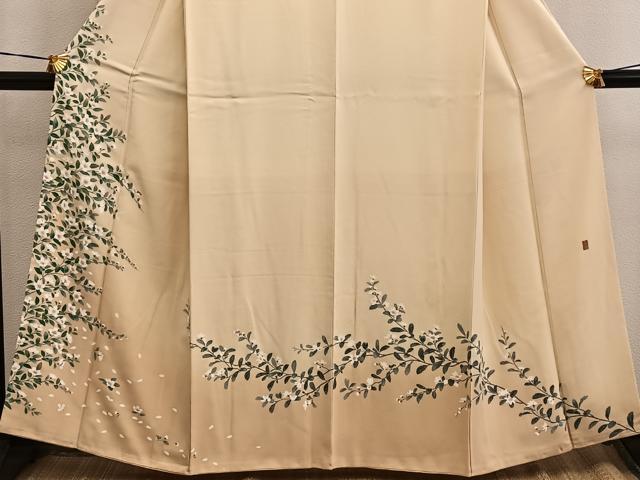 平和屋着物●訪問着 友禅 作家物 枝花文 暈し染め 正絹 逸品 BAAW3441mz