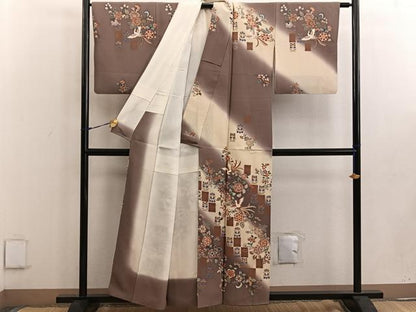 平和屋着物●訪問着 鳳凰花文 暈し染め 金彩 正絹 逸品 BAAW3442mz