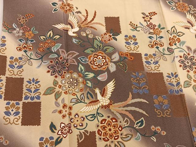平和屋着物●訪問着 鳳凰花文 暈し染め 金彩 正絹 逸品 BAAW3442mz