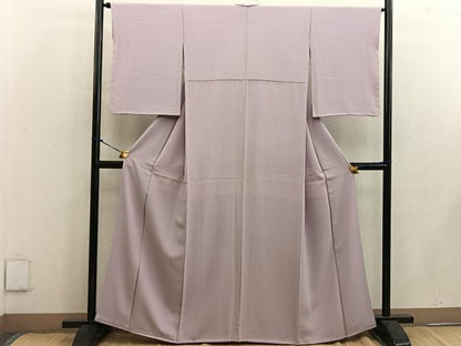 平和屋着物●上質な色無地 灰桜色 正絹 逸品 BAAW3448mz