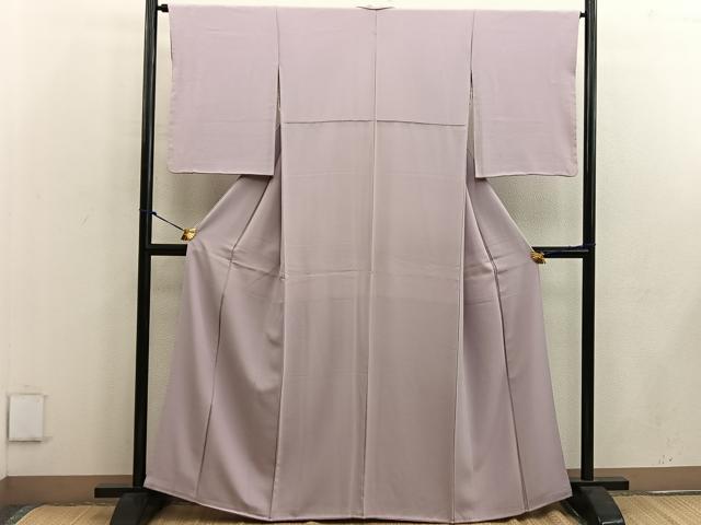 平和屋着物●上質な色無地 灰桜色 正絹 逸品 BAAW3448mz