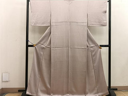 平和屋着物●江戸小紋 万筋 梅染色×灰梅色 やまと誂製 正絹 逸品 BAAW3450mz