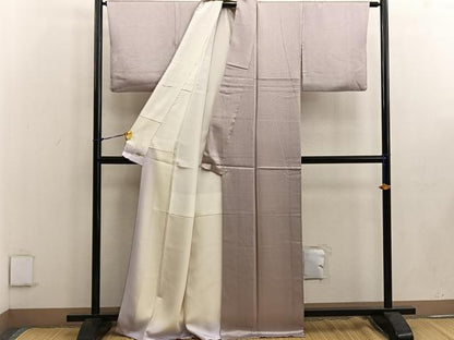 平和屋着物●江戸小紋 万筋 梅染色×灰梅色 やまと誂製 正絹 逸品 BAAW3450mz