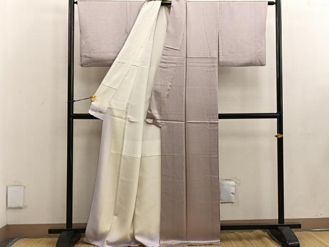平和屋着物●江戸小紋 万筋 梅染色×灰梅色 やまと誂製 正絹 逸品 BAAW3450mz