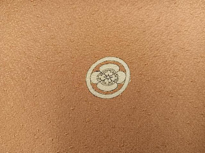 平和屋着物●豪華色留袖 七宝菊花地紋 琥珀色 正絹 逸品 BAAW3451mz